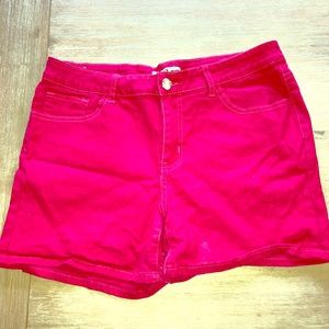 Bright pink shorts